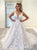 A Line V Neck Appliques Tulle Prom Dresses