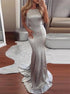 Mermaid Scoop Saitn Sequins Backless Prom Dress LBQ3799