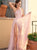 Pink One Shoulder Sequin Prom Dress with Slit 