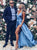 Sweep Train Blue Evening Dresses