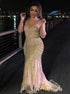 Spaghetti Straps Mermaid Sequins Prom Dresses LBQ3534
