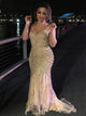 Spaghetti Straps Mermaid Sequins Prom Dresses