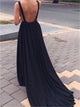 Sweep Train Black Evening Dresses