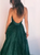 Sweep Train Green Evening Dresses