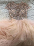 A Line Scoop Tulle Beads Long Prom Dress LBQ3733