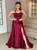 A Line Spaghetti Straps Sweetheart Satin Backless Prom Dresses