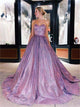 Ball Gown Lavender Sweetheart Lace Up Prom Dresses 