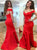 Sweep Train Red Evening Dresses