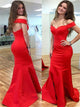 Sweep Train Red Evening Dresses