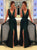 A Line V Neck Sequins Prom Dress with Slit
