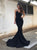 Sweep Train Black Evening Dresses