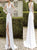 Sweep Train White Open Back Evening Dresses