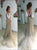 A Line Scoop Long Sleeves Backless Applique Tulle Prom Dresses