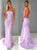 Purple Mermaid Spaghetti Straps Backless Lace Appliques Prom Dresses