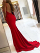 Sweep Train Red Evening Dresses