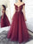 Sweep Train Red Evening Dresses