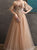 A Line Off the Shoulder Tulle Appliques Prom Dresses