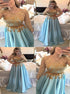 A Line Scoop Appliques Long Sleeves Satin Prom Dresses LBQ3430