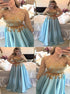 A Line Scoop Appliques Long Sleeves Satin Prom Dresses LBQ3430