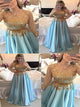 A Line Scoop Appliques Long Sleeves Satin Prom Dresses