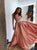 Sweep Train Pink Evening Dresses