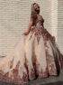 Ball Gown Sweetheart Tulle Sequin Prom Dress LBQ3734