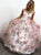 A Line Scoop Appliques Tulle Lace Up Pink Prom Dresses