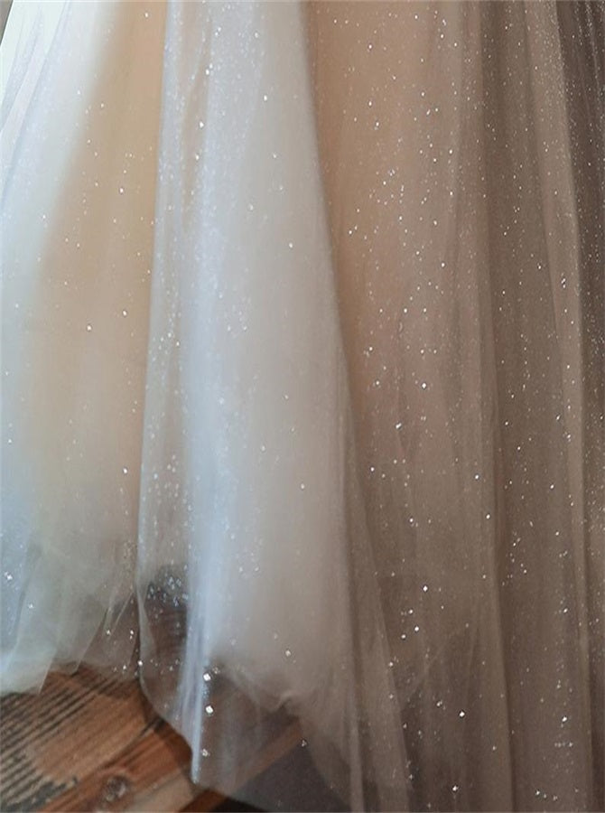 A Line Sweetheart Beadings Tulle Lace Up Grey Prom Dress | Alinepromdress A Line Sweetheart Beadings Tulle Lace Up Grey Prom Dress | Alinepromdress