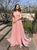 Sweep Train Pink Evening Dresses