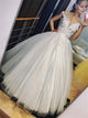 Ball Gown Off the Shoulder Tulle Appliques Prom Dresses 