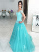 Off the Shoulder Ball Gown Tulle Appliques Prom Dresses