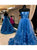 Sweep Train Blue Evening Dresses