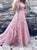  Sweep Train Pink Evening Dresses