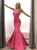 Sweep Train Pink Evening Dresses