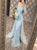 Mermaid Long Sleeves Detachable Train Tulle Prom Dresses