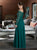 Sweep Train Green Evening Dresses