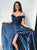 Sweep Train Blue Evening Dresses