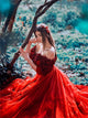  Off the Shoulder Red Prom Dresses