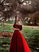 Sweep Train Red Evening Dresses