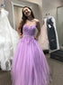 A Line Sweetheart Tulle Appliques Prom Dress LBQ3888