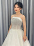 A Line Spaghetti Straps Beadings Tulle Prom Dress LBQ4100