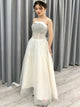 Sweep Train White Evening Dresses
