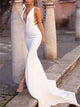 Sweep Train White Evening Dresses