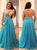 A Line V Neck Tulle Backless Prom Dresses with Appliques Lace