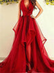 Asymmetrical Red Evening Dresses