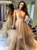 A Line Spaghetti Straps Pleats Tulle Prom Dress LBQ3869