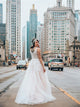 Sweep Train Pink Open Back Evening Dresses