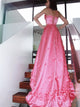 Sweep Train Pink Evening Dresses