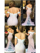 Off the Shoulder Mermaid Satin Prom Dresses with Lace Appliques