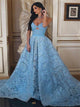 Sweetheart A Line Backless Lace Pleats Prom Dresses 